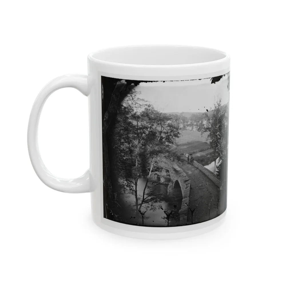 Antietam, Maryland. Burnside Bridge. Photographed From A Tree (U.S. Civil War) White Coffee Mug-Go Mug Yourself