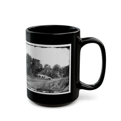 Antietam, Maryland. Burnside Bridge. Southeastern View (U.S. Civil War) Black Coffee Mug-Go Mug Yourself