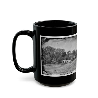 Antietam, Maryland. Burnside Bridge. Southeastern View (U.S. Civil War) Black Coffee Mug-Go Mug Yourself