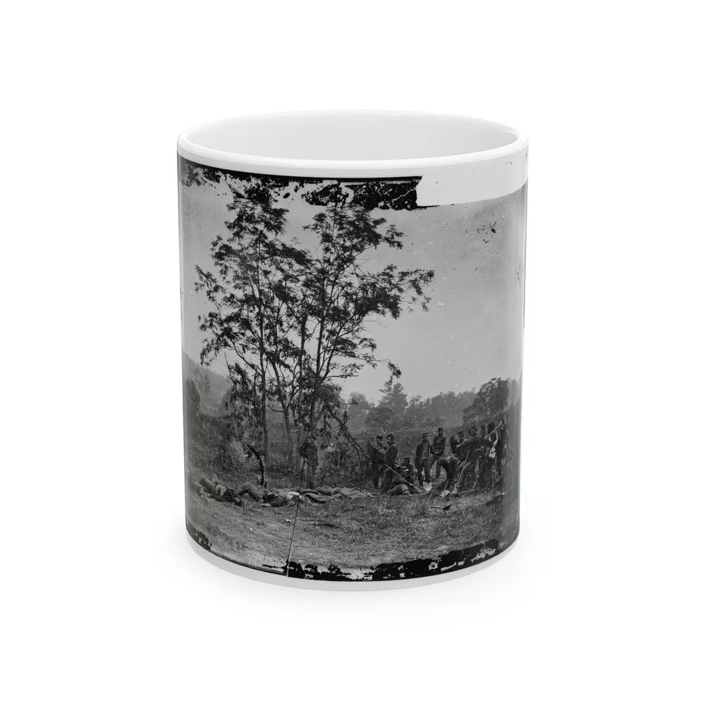 Antietam, Maryland. Burying The Dead Confederate Soldiers (U.S. Civil War) White Coffee Mug-11oz-Go Mug Yourself