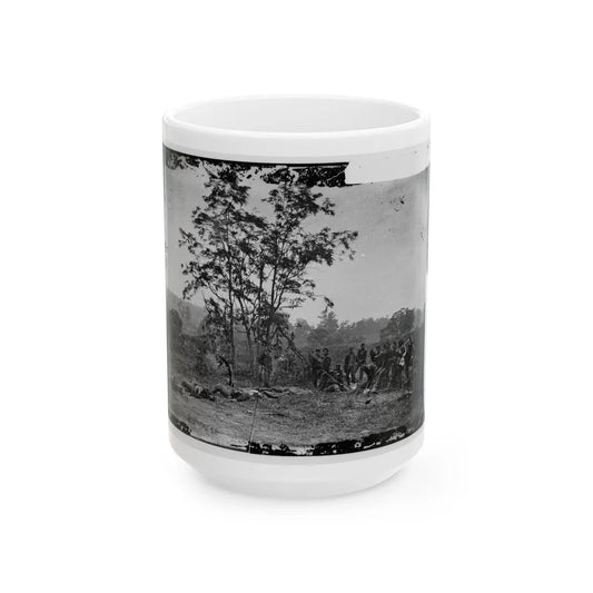 Antietam, Maryland. Burying The Dead Confederate Soldiers (U.S. Civil War) White Coffee Mug-15oz-Go Mug Yourself