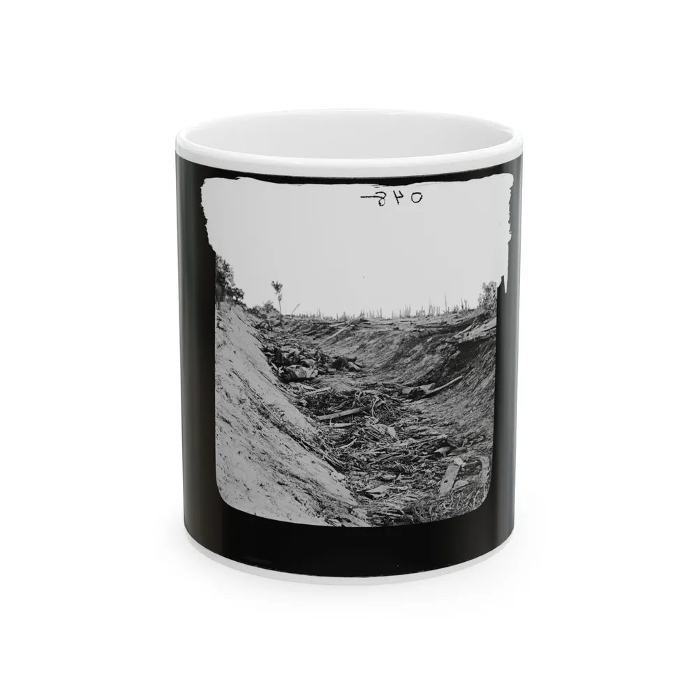 Antietam, Maryland. Confederate Dead In A Ditch On The Right Wing (U.S. Civil War) White Coffee Mug-11oz-Go Mug Yourself