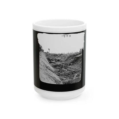 Antietam, Maryland. Confederate Dead In A Ditch On The Right Wing (U.S. Civil War) White Coffee Mug-15oz-Go Mug Yourself