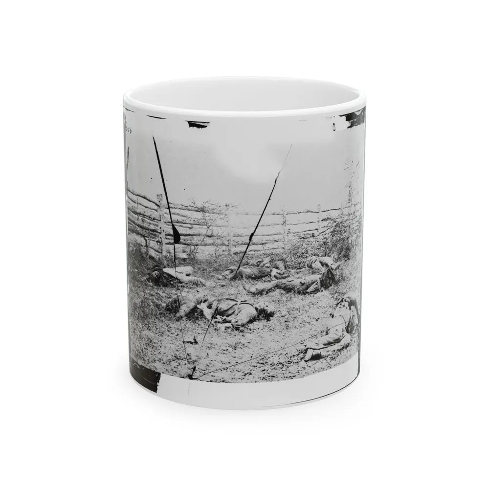 Antietam, Maryland. Confederate Soldiers As They Fell Inside The Fence On The Hagerstown Road (U.S. Civil War) White Coffee Mug-11oz-Go Mug Yourself