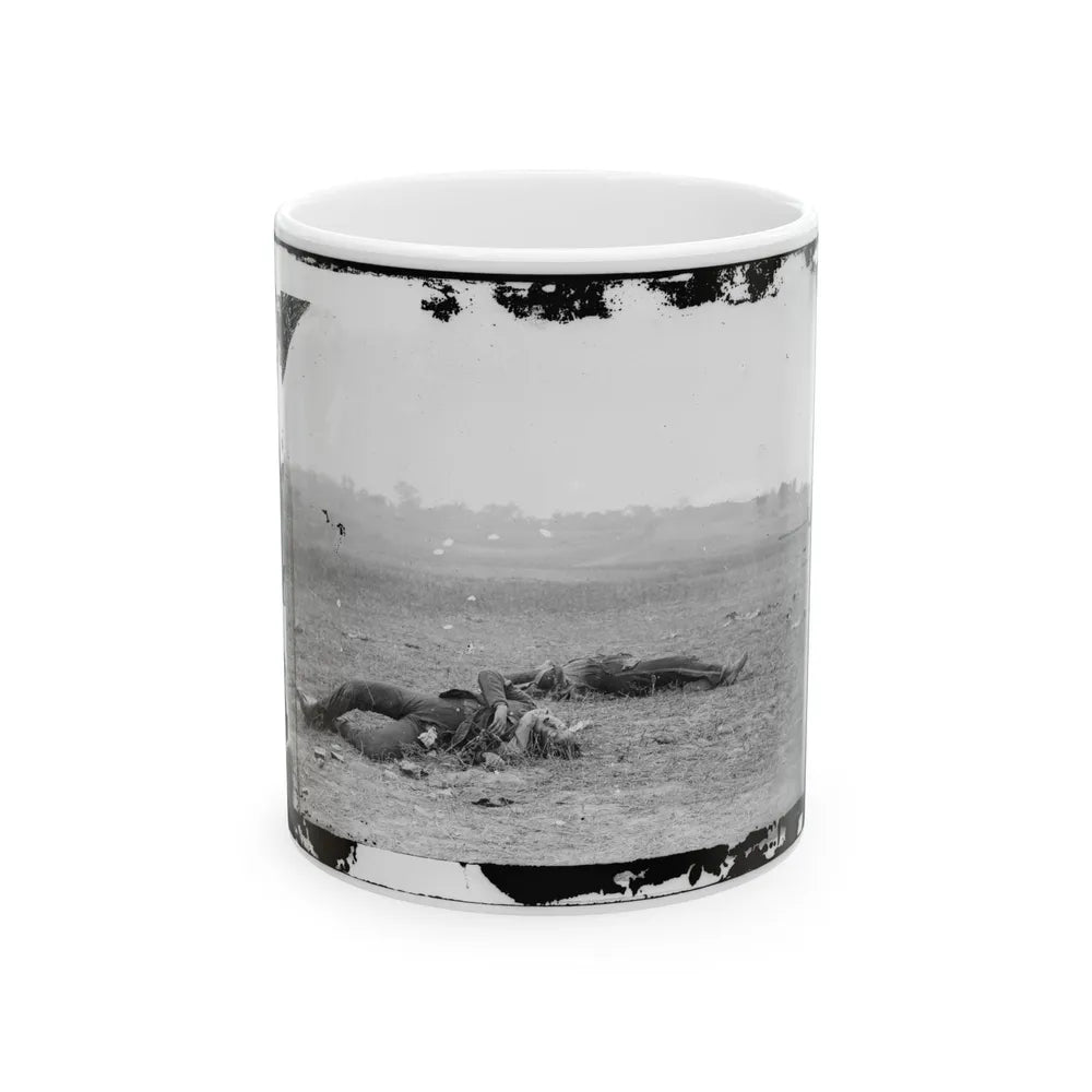 Antietam, Maryland. Confederate Soldiers As They Fell Near The Burnside Bridge (U.S. Civil War) White Coffee Mug-11oz-Go Mug Yourself