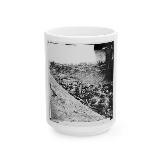 Antietam, Maryland. Dead Soldiers In Ditch On The Right Wing Where Kimball's Brigade Fought So Desperately (U.S. Civil War) White Coffee Mug-15oz-Go Mug Yourself