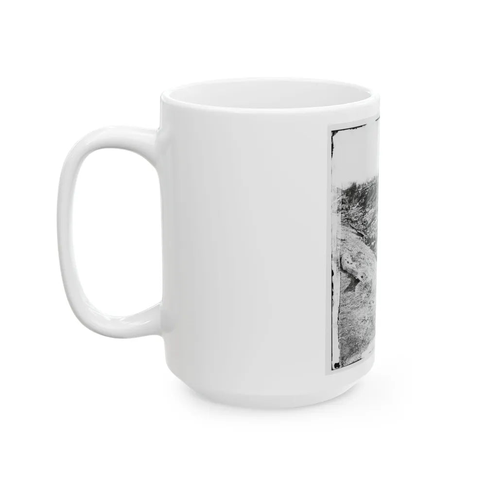 Antietam, Maryland. Dead Soldiers In Ditch On The Right Wing Where Kimball's Brigade Fought So Desperately (U.S. Civil War) White Coffee Mug-Go Mug Yourself