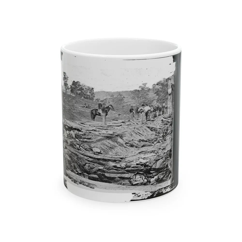 Antietam, Maryland. Ditch With Bodies Of Soldiers On Right Wing Used As A Rifle Pit By Confederates (U.S. Civil War) White Coffee Mug-11oz-Go Mug Yourself