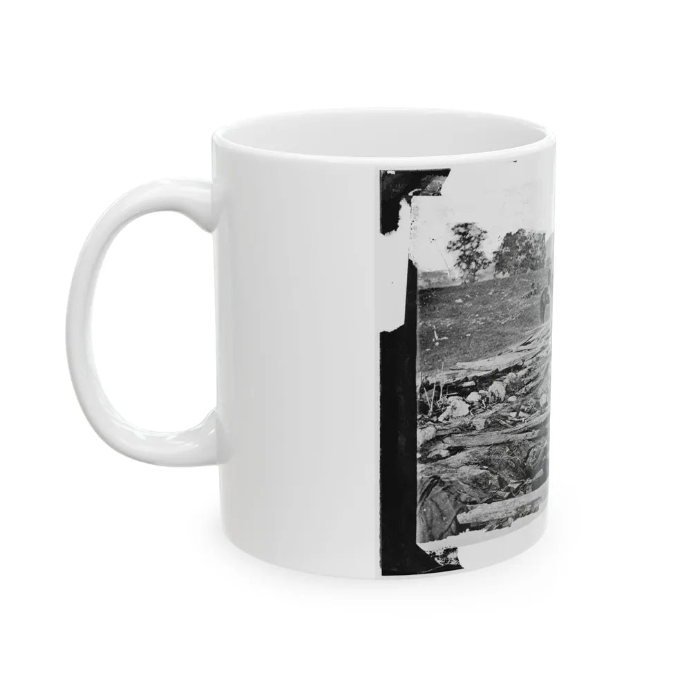 Antietam, Maryland. Ditch With Bodies Of Soldiers On Right Wing Used As A Rifle Pit By Confederates (U.S. Civil War) White Coffee Mug-Go Mug Yourself