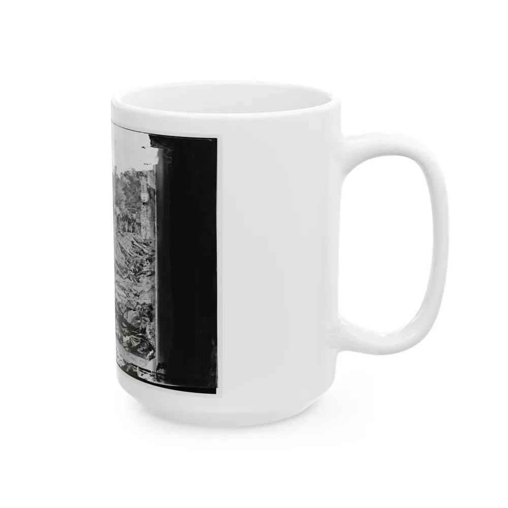 Antietam, Maryland. Ditch With Bodies Of Soldiers On Right Wing Used As A Rifle Pit By Confederates (U.S. Civil War) White Coffee Mug-Go Mug Yourself