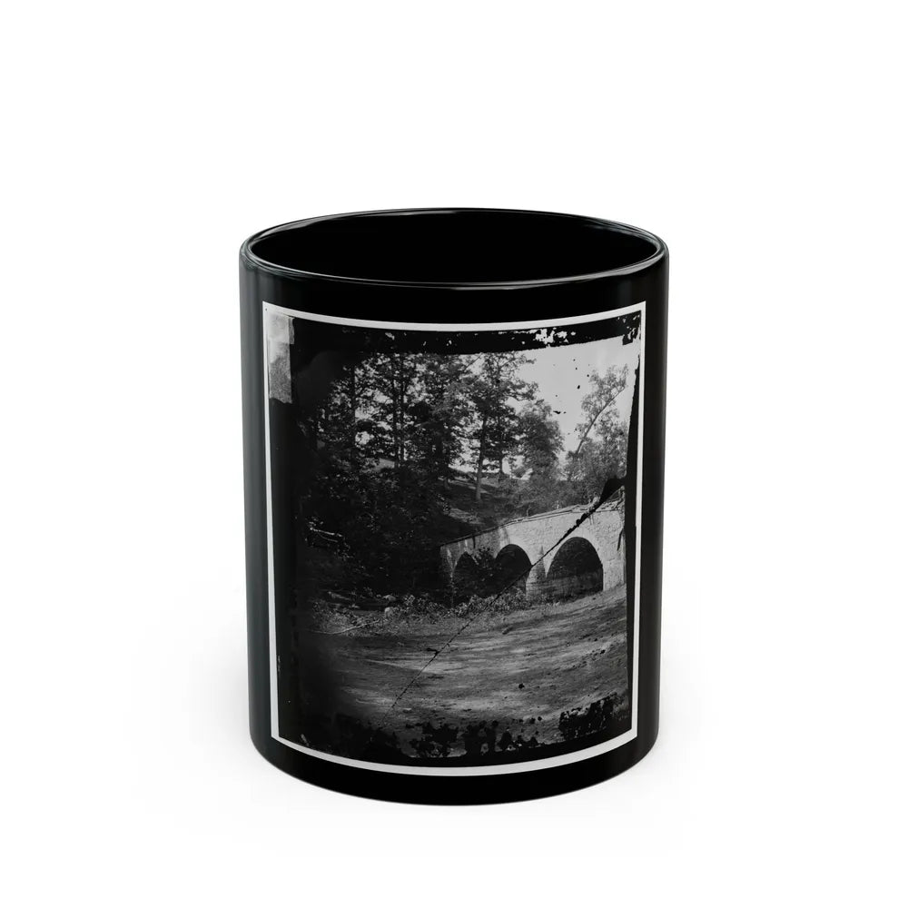 Antietam, Maryland. Eastern View Of Bridge (U.S. Civil War) Black Coffee Mug-11oz-Go Mug Yourself