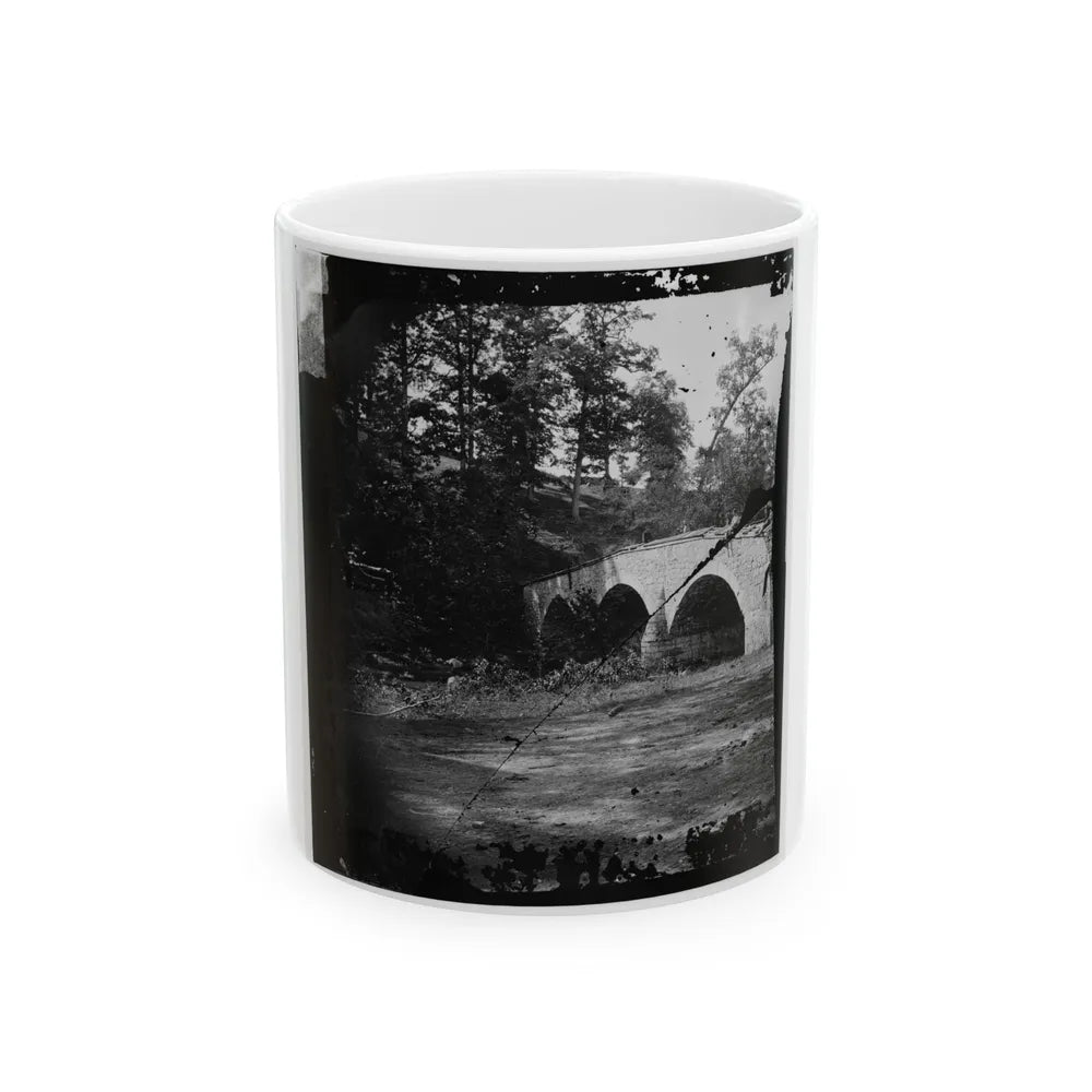 Antietam, Maryland. Eastern View Of Bridge (U.S. Civil War) White Coffee Mug-11oz-Go Mug Yourself