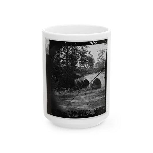 Antietam, Maryland. Eastern View Of Bridge (U.S. Civil War) White Coffee Mug-15oz-Go Mug Yourself