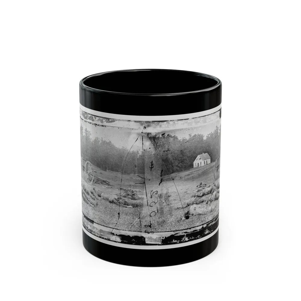 Antietam, Maryland. Field Where Sumner's Corps Charged. Bodies Of Confederate In Front Of The Dunker Church (U.S. Civil War) Black Coffee Mug-11oz-Go Mug Yourself