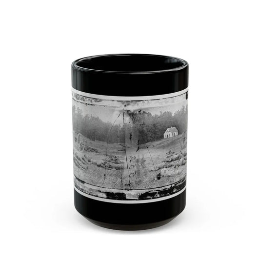 Antietam, Maryland. Field Where Sumner's Corps Charged. Bodies Of Confederate In Front Of The Dunker Church (U.S. Civil War) Black Coffee Mug-15oz-Go Mug Yourself