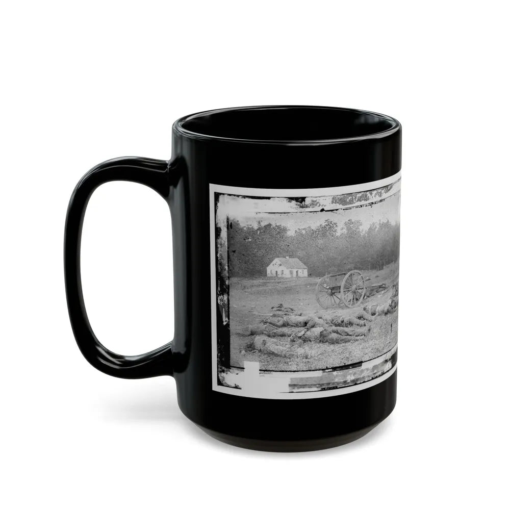 Antietam, Maryland. Field Where Sumner's Corps Charged. Bodies Of Confederate In Front Of The Dunker Church (U.S. Civil War) Black Coffee Mug-Go Mug Yourself