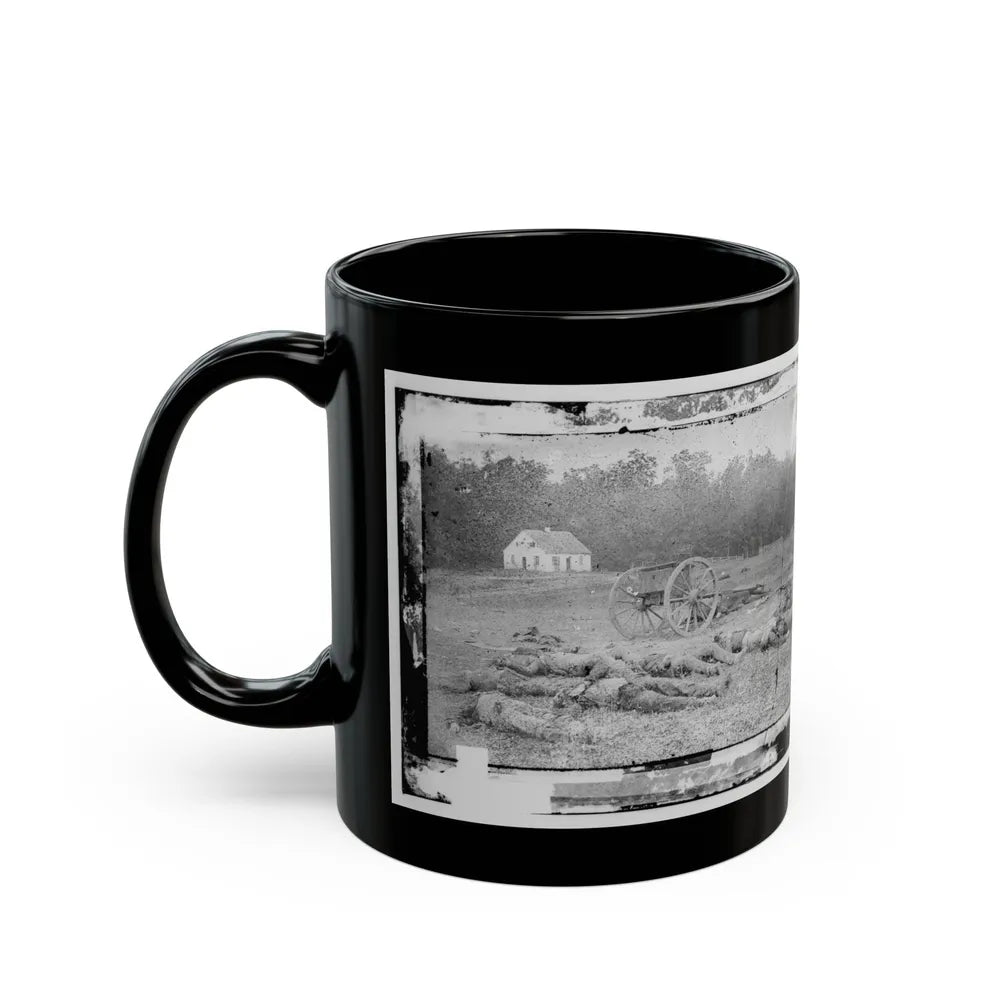 Antietam, Maryland. Field Where Sumner's Corps Charged. Bodies Of Confederate In Front Of The Dunker Church (U.S. Civil War) Black Coffee Mug-Go Mug Yourself