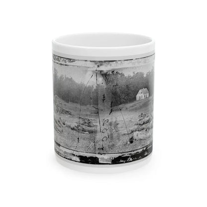 Antietam, Maryland. Field Where Sumner's Corps Charged. Bodies Of Confederate In Front Of The Dunker Church (U.S. Civil War) White Coffee Mug-11oz-Go Mug Yourself
