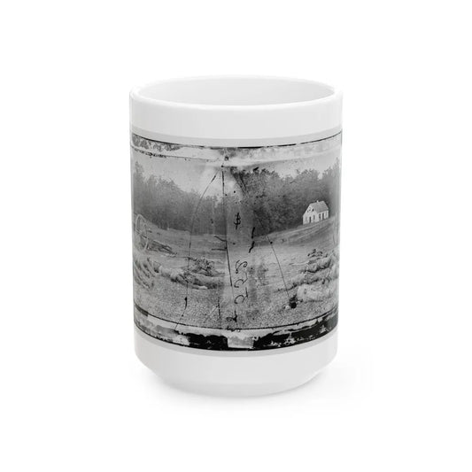 Antietam, Maryland. Field Where Sumner's Corps Charged. Bodies Of Confederate In Front Of The Dunker Church (U.S. Civil War) White Coffee Mug-15oz-Go Mug Yourself