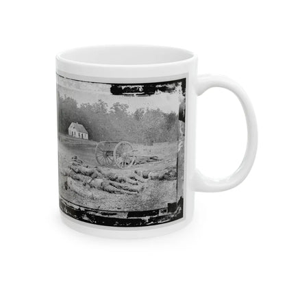 Antietam, Maryland. Field Where Sumner's Corps Charged. Bodies Of Confederate In Front Of The Dunker Church (U.S. Civil War) White Coffee Mug-Go Mug Yourself
