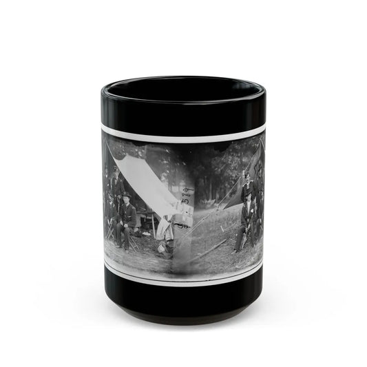 Antietam, Maryland. Group Of Federal Artillery Offices On Battlefield (U.S. Civil War) Black Coffee Mug-15oz-Go Mug Yourself