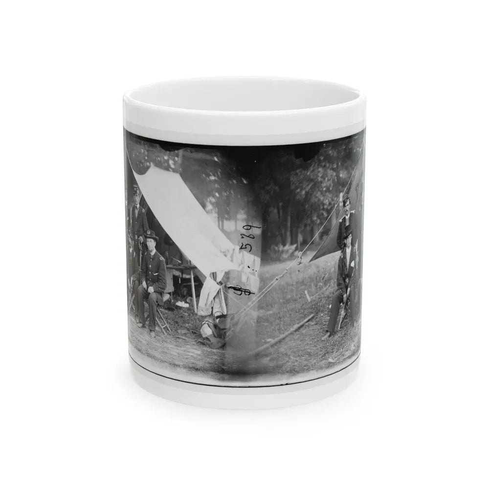 Antietam, Maryland. Group Of Federal Artillery Offices On Battlefield (U.S. Civil War) White Coffee Mug-11oz-Go Mug Yourself