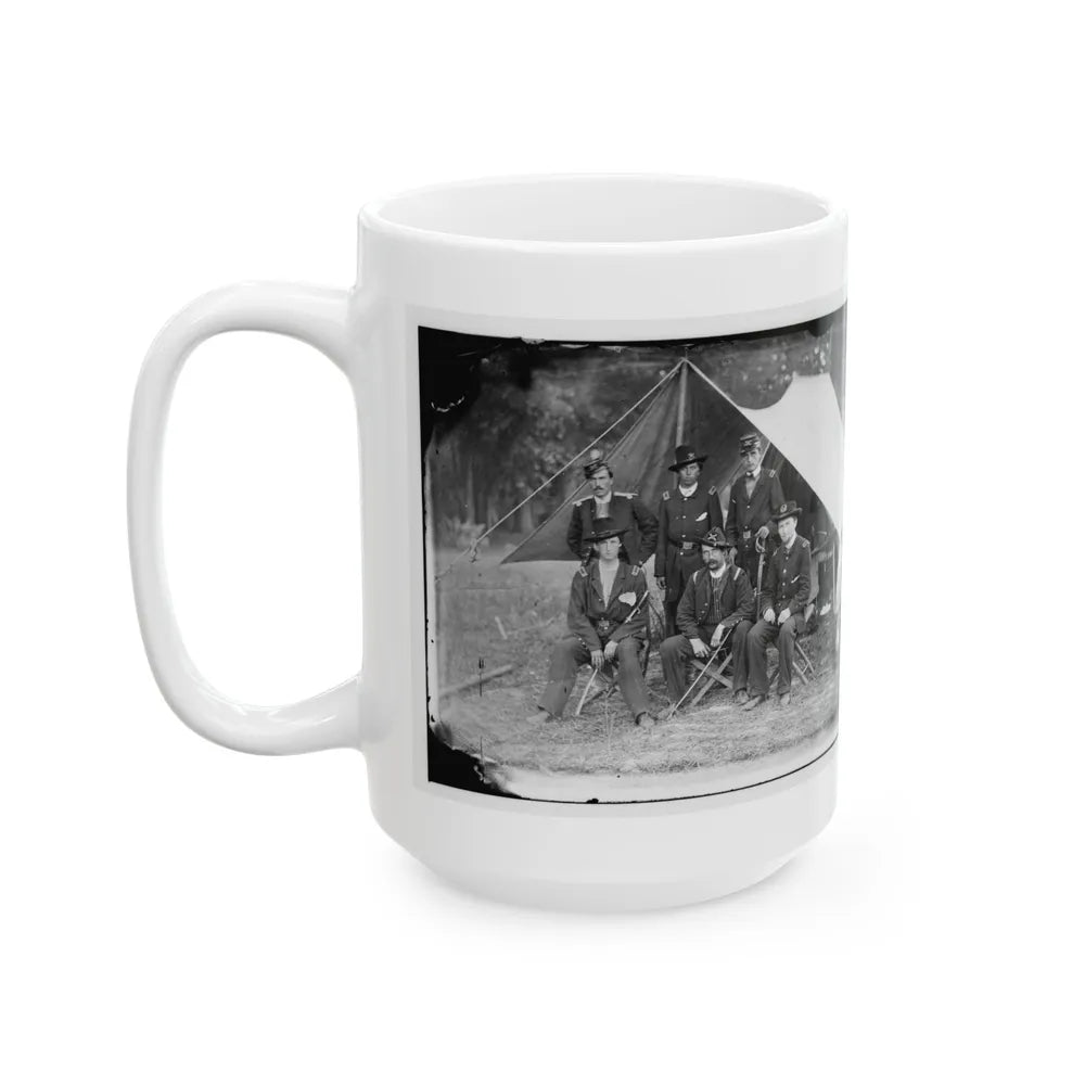 Antietam, Maryland. Group Of Federal Artillery Offices On Battlefield (U.S. Civil War) White Coffee Mug-Go Mug Yourself