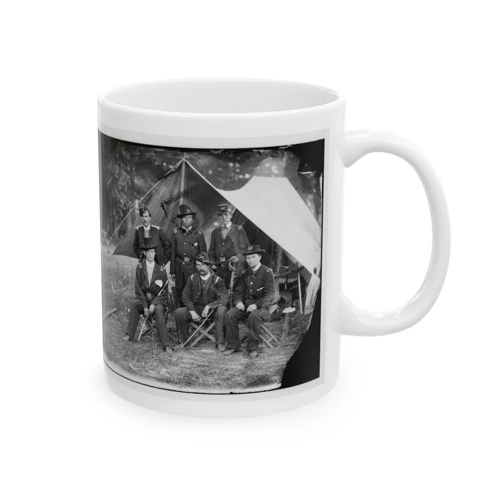 Antietam, Maryland. Group Of Federal Artillery Offices On Battlefield (U.S. Civil War) White Coffee Mug-Go Mug Yourself