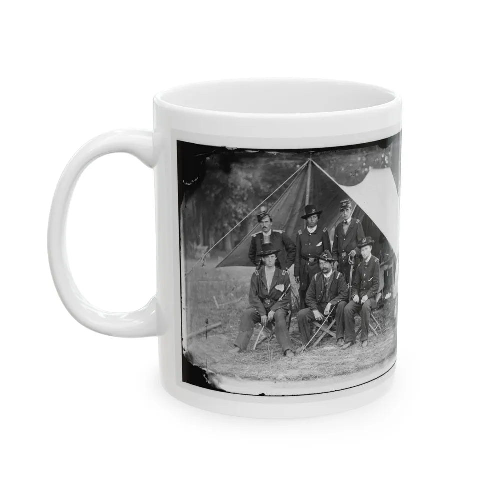 Antietam, Maryland. Group Of Federal Artillery Offices On Battlefield (U.S. Civil War) White Coffee Mug-Go Mug Yourself