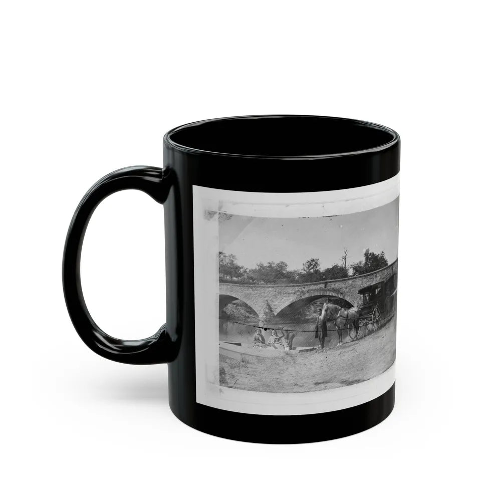 Antietam, Maryland. Picnic Party At Antietam Bridge (U.S. Civil War) Black Coffee Mug-Go Mug Yourself