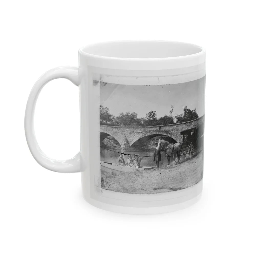 Antietam, Maryland. Picnic Party At Antietam Bridge (U.S. Civil War) White Coffee Mug-Go Mug Yourself