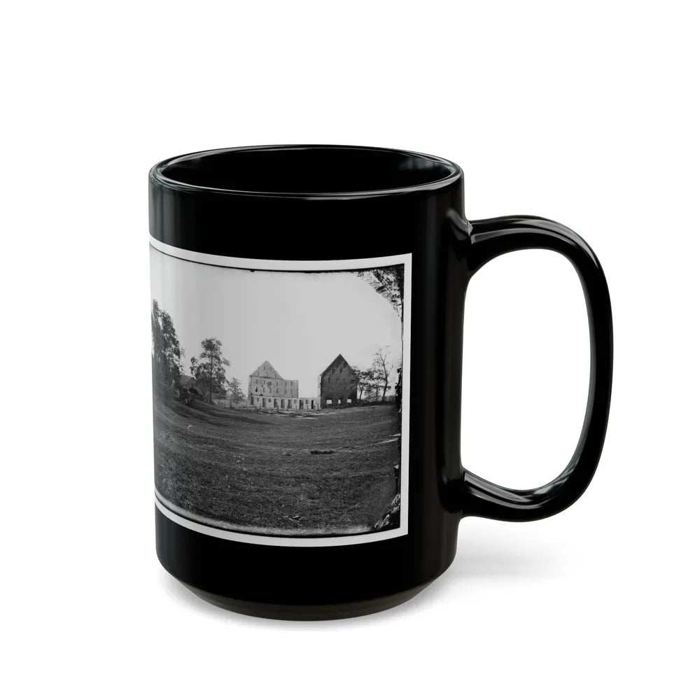 Antietam, Maryland. Real's Barn, Burned By The Bursting Of A Federal Shell At The Battle Of Antietam (U.S. Civil War) Black Coffee Mug-Go Mug Yourself