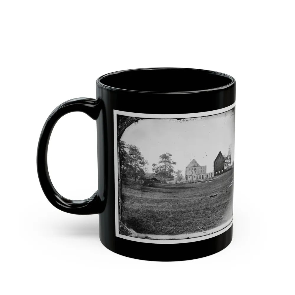 Antietam, Maryland. Real's Barn, Burned By The Bursting Of A Federal Shell At The Battle Of Antietam (U.S. Civil War) Black Coffee Mug-Go Mug Yourself