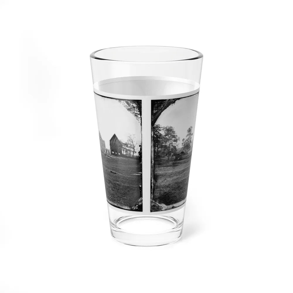 Antietam, Maryland. Real's Barn, Burned By The Bursting Of A Federal Shell At The Battle Of Antietam (U.S. Civil War) Pint Glass 16oz-Go Mug Yourself