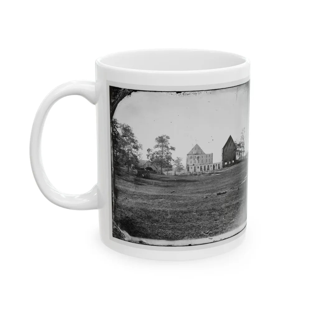 Antietam, Maryland. Real's Barn, Burned By The Bursting Of A Federal Shell At The Battle Of Antietam (U.S. Civil War) White Coffee Mug-Go Mug Yourself