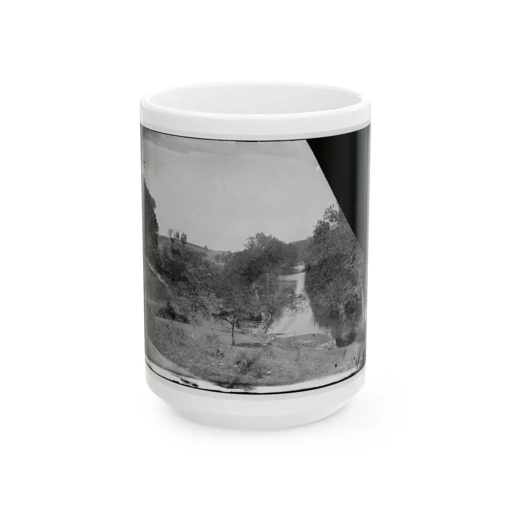 Antietam, Maryland. View On Antietam Creek (U.S. Civil War) White Coffee Mug-15oz-Go Mug Yourself