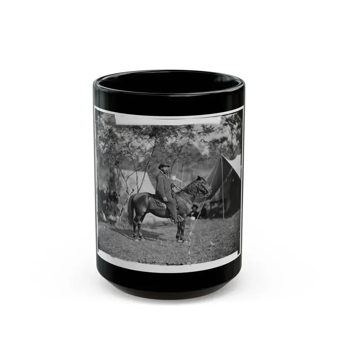 Antietam, Md. Allan Pinkerton ( E. J. Allen ) Of The Secret Service On Horseback (U.S. Civil War) Black Coffee Mug 15oz - Go Mug Yourself