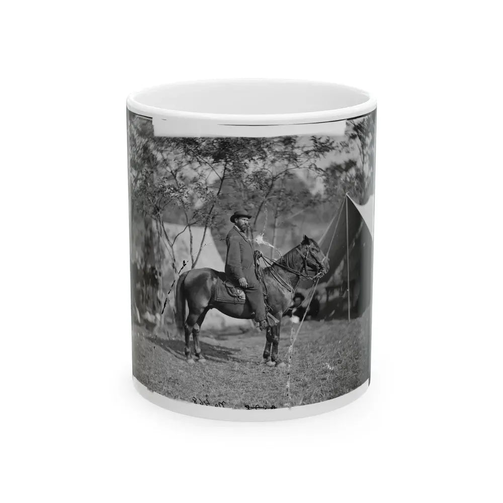 Antietam, Md. Allan Pinkerton ( E. J. Allen ) Of The Secret Service On Horseback (U.S. Civil War) White Coffee Mug 11oz - Go Mug Yourself