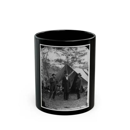 Antietam, Md. Allan Pinkerton, President Lincoln, And Maj. Gen. John A. Mcclernand; Another View (U.S. Civil War) Black Coffee Mug 11oz - Go Mug Yourself