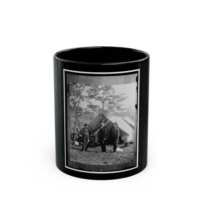 Antietam, Md. Allan Pinkerton, President Lincoln, And Maj. Gen John A. Mcclernand (U.S. Civil War) Black Coffee Mug 11oz - Go Mug Yourself