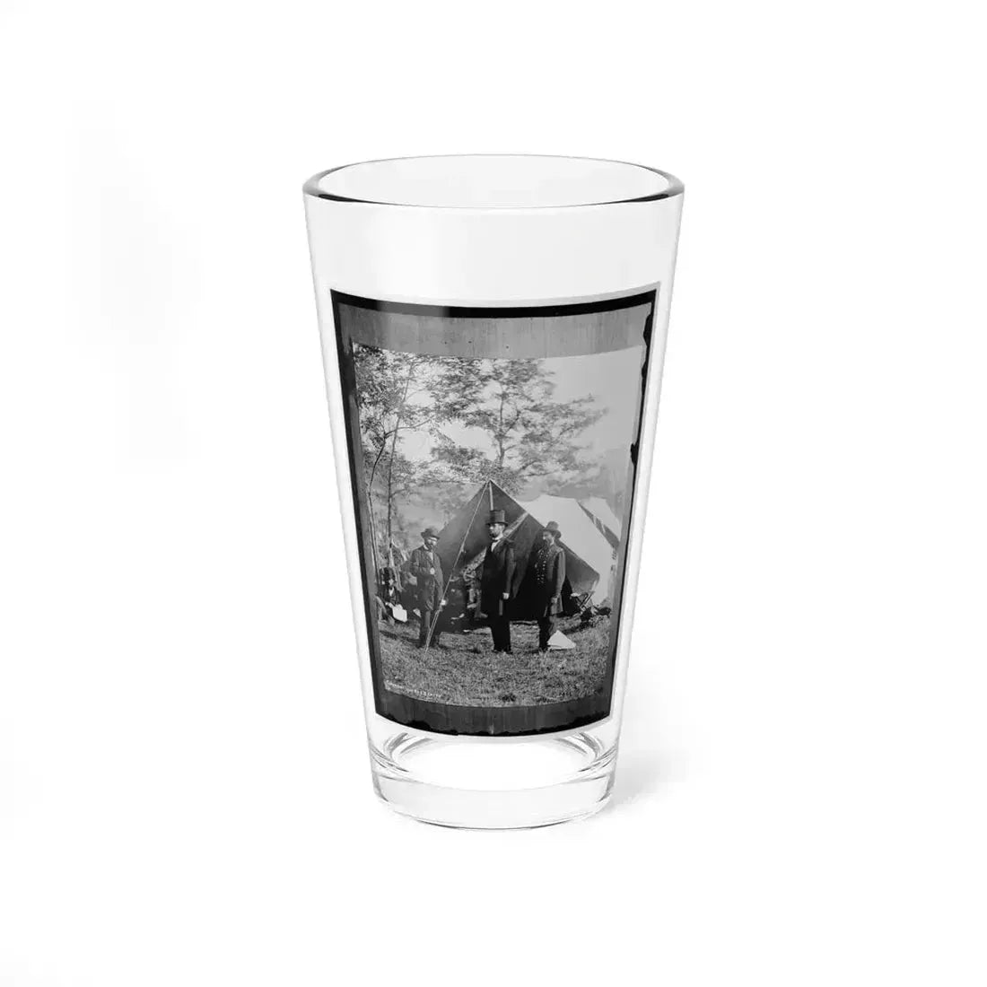 Antietam, Md. Allan Pinkerton, President Lincoln, And Maj. Gen John A. Mcclernand (U.S. Civil War) Pint Glass 16oz 16oz - Go Mug Yourself