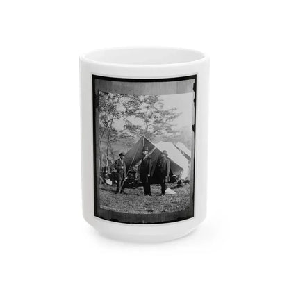 Antietam, Md. Allan Pinkerton, President Lincoln, And Maj. Gen John A. Mcclernand (U.S. Civil War) White Coffee Mug 15oz - Go Mug Yourself