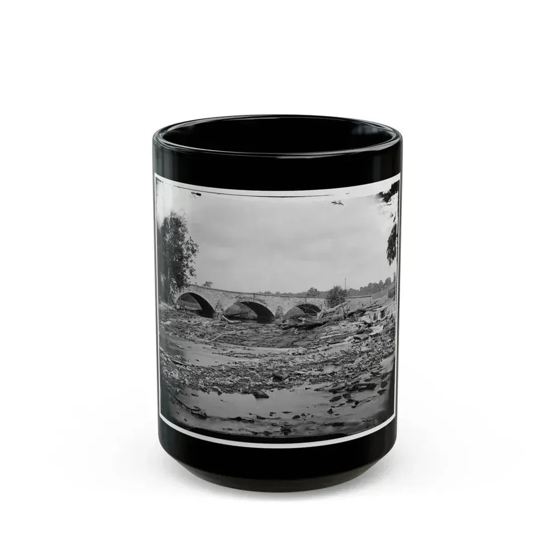 Antietam, Md. Antietam Bridge On The Sharpsburg-Boonsboro Turnpike (U.S. Civil War) Black Coffee Mug - Go Mug Yourself