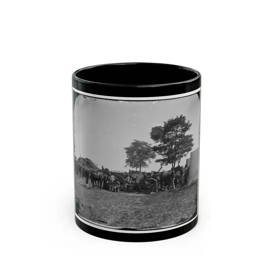 Antietam, Md. Blacksmith Shoeing Horses At Headquarters, Army Of The Potomac (U.S. Civil War) Black Coffee Mug 11oz - Go Mug Yourself