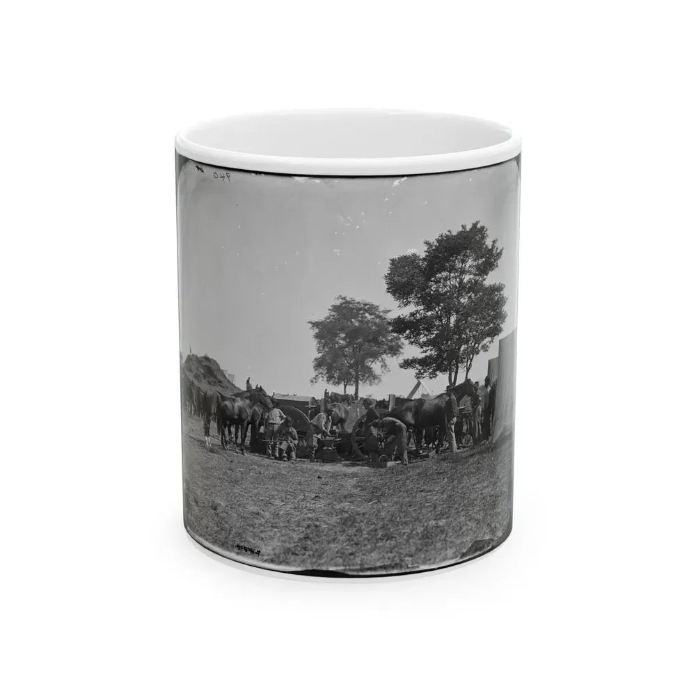 Antietam, Md. Blacksmith Shoeing Horses At Headquarters, Army Of The Potomac (U.S. Civil War) White Coffee Mug 11oz - Go Mug Yourself