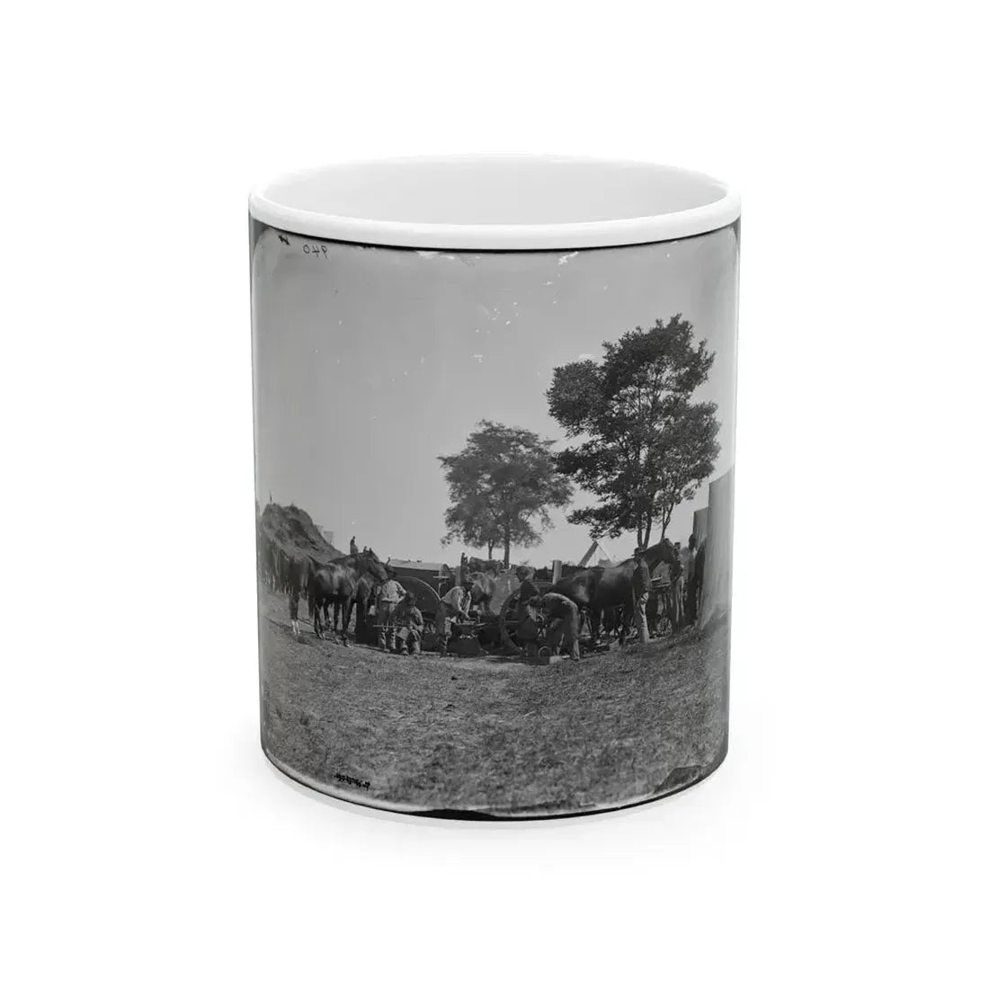 Antietam, Md. Blacksmith Shoeing Horses At Headquarters, Army Of The Potomac (U.S. Civil War) White Coffee Mug 11oz - Go Mug Yourself