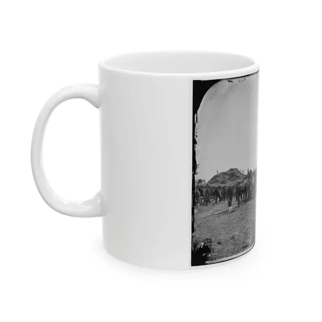 Antietam, Md. Blacksmith Shoeing Horses At Headquarters, Army Of The Potomac (U.S. Civil War) White Coffee Mug - Go Mug Yourself