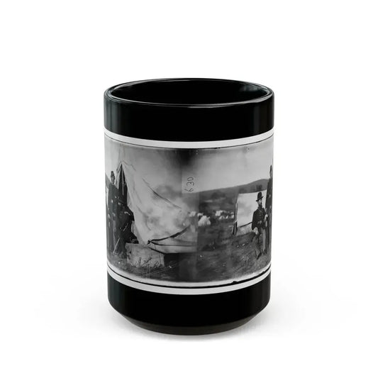 Antietam, Md. Col. John S. Crocker, Lt. Col. Benjamin C. Butler, And Adjutant Of 93d New York Volunteers (U.S. Civil War) Black Coffee Mug 15oz - Go Mug Yourself