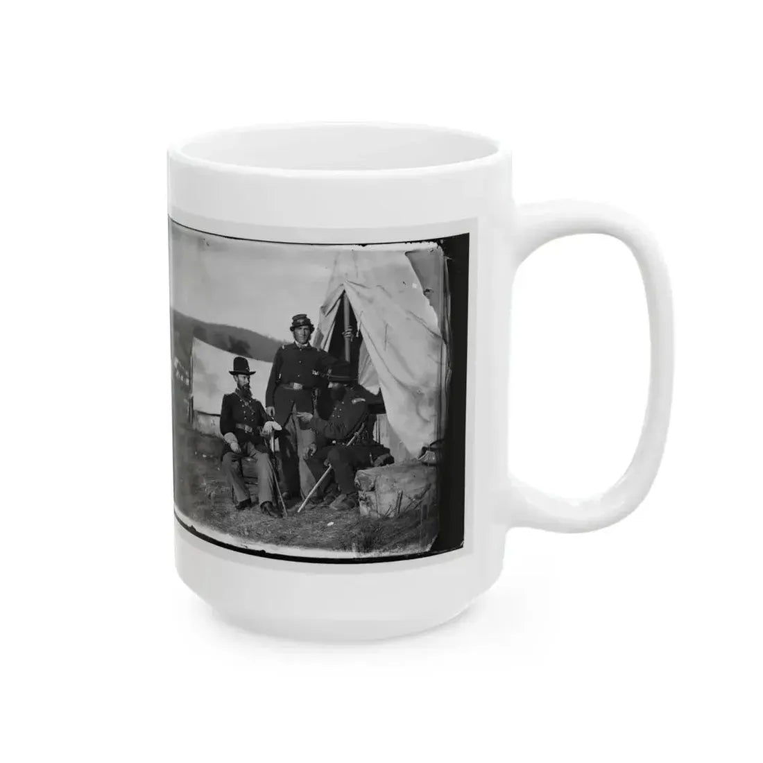 Antietam, Md. Col. John S. Crocker, Lt. Col. Benjamin C. Butler, And Adjutant Of 93d New York Volunteers (U.S. Civil War) White Coffee Mug - Go Mug Yourself