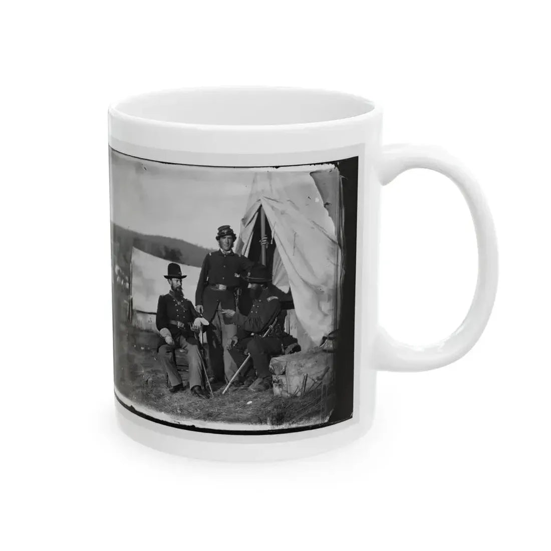 Antietam, Md. Col. John S. Crocker, Lt. Col. Benjamin C. Butler, And Adjutant Of 93d New York Volunteers (U.S. Civil War) White Coffee Mug - Go Mug Yourself